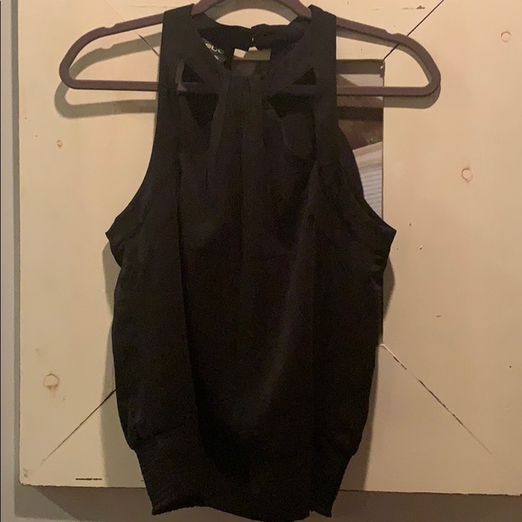 Bebe NWT Crew Neck Banded Halter Top Sea Tide - Picture 12 of 12